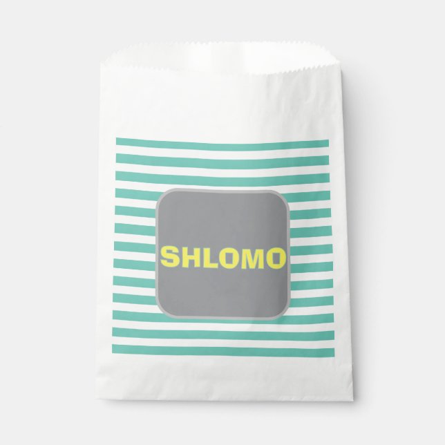 Striped upsherin party favour bags (Front)