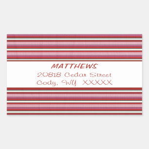 Striped Valentine Return Address Label Seal -
