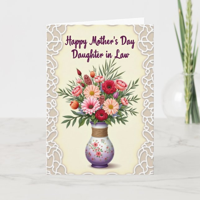 Striped Vase Flower Power Card (Front)
