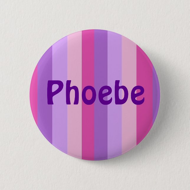 Striped Violet and Magenta 2 Inch Round Button (Front)