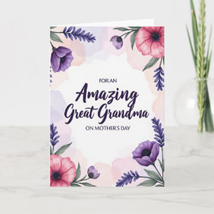 Striped Violet Blossom Thanks Card