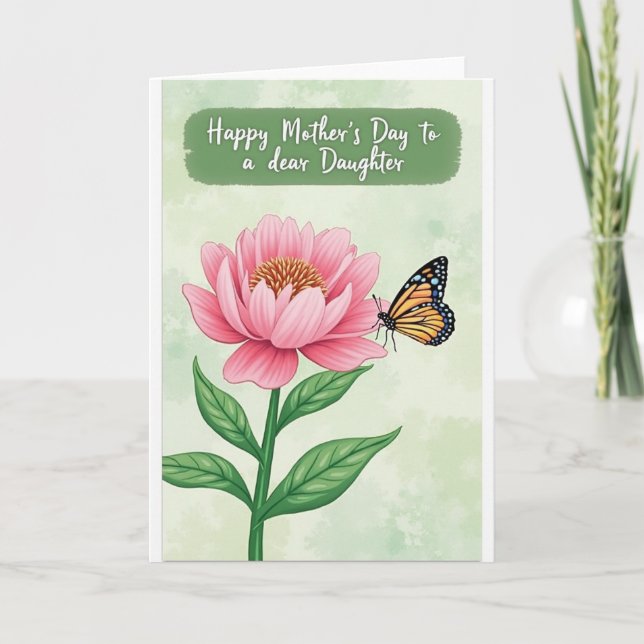 Striped Warm Wishes Flower Card (Front)