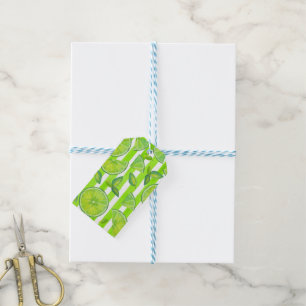 Striped Watercolor Lime Gift Tags