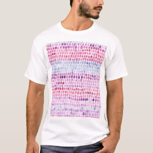 Striped Watercolor: Pink Grey Polka T-Shirt