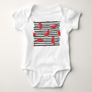 Striped watermelon, vintage seamless pattern. baby bodysuit