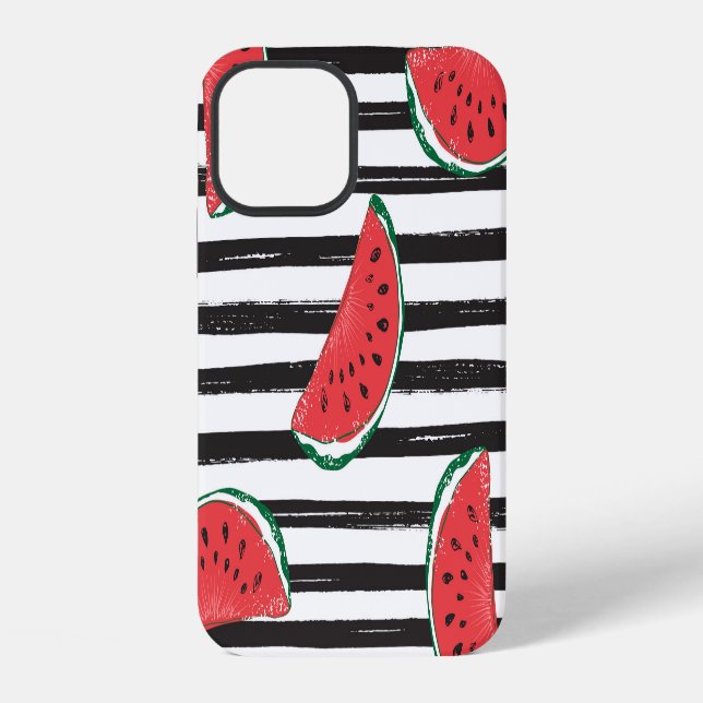 Striped watermelon, vintage seamless pattern. iPhone case (Back)