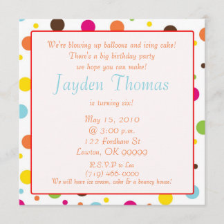 striped, We're blowing up balloons and icing ca... Invitation