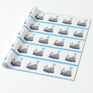 Striped Whale Wrapping Paper