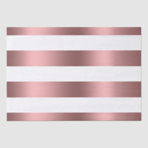 Striped White and Rose Gold Tissue Paper