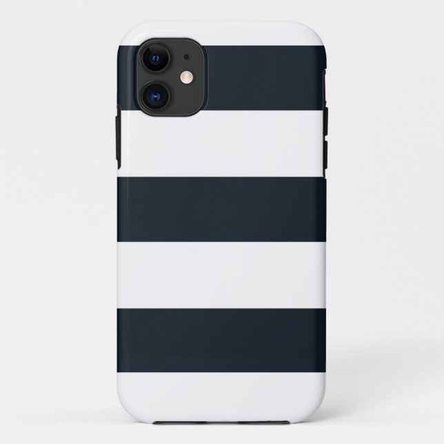 Striped (White & Black) Case-Mate iPhone Case (Back)