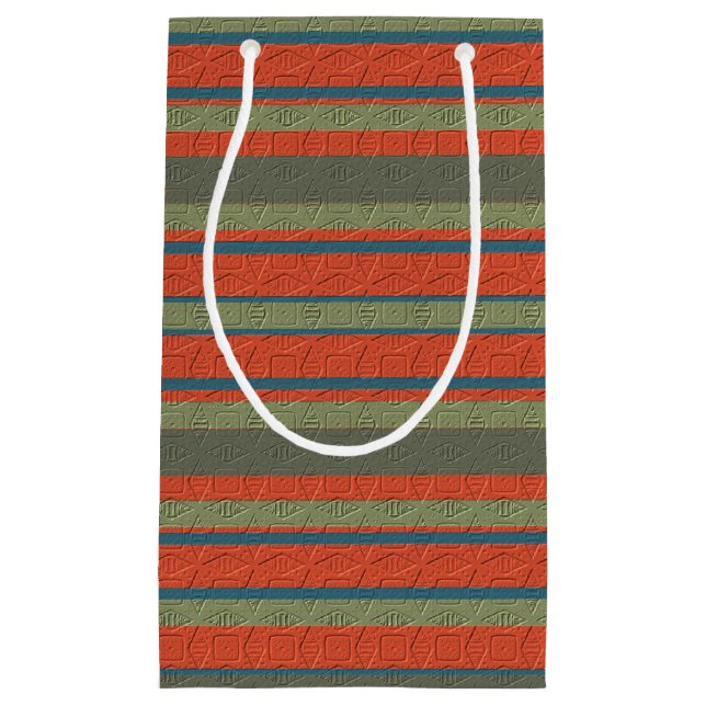  Striped With Design Small Gift Bag (Front)