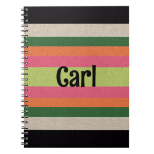 Striped With Pattern Notebook