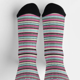 Striped With Textured Design Crew Socks