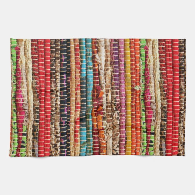 Striped Woven fabric rope weave natural Kitchen Towel (Horizontal)