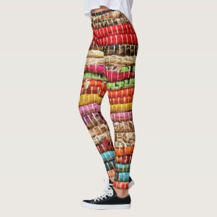 Striped Woven fabric rope weave natural Leggings