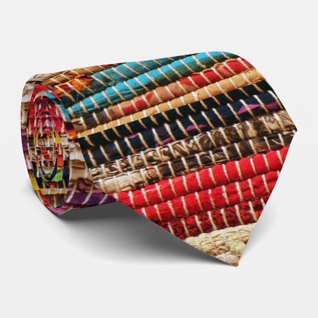 Striped Woven fabric rope weave natural Tie (Rolled)