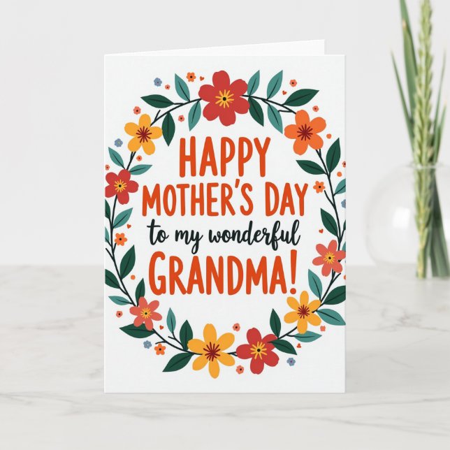 Striped Wreath Affection Card (Front)