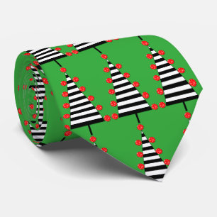 Striped Xmas Tri-Tree Tie