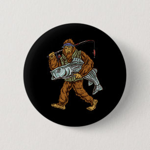 Striper Fishing Bigfoot Striped B Fishermen 2 Inch Round Button