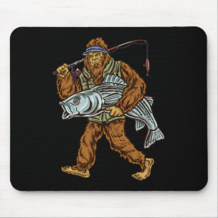 Striper Fishing Bigfoot Striped B Fishermen Mouse Pad