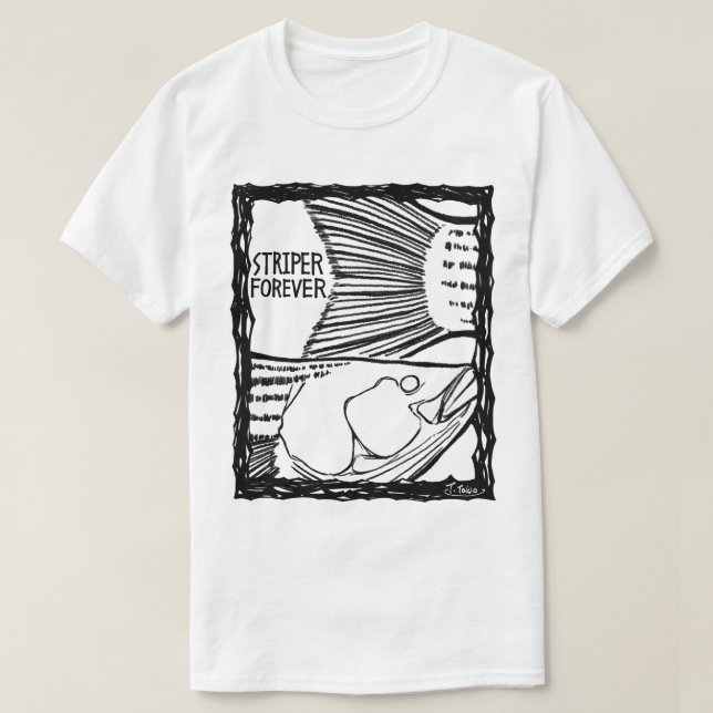 STRIPER FOREVER! mono(Fish Forever series 011) T-Shirt (Design Front)
