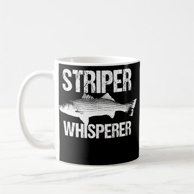 Striper Whisperer Cool Bass Fly Fishing Fish Coffee Mug (Left)