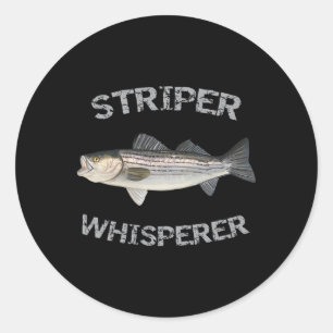 Striper Whisperer Striped B Striper Fishing Shirt Classic Round Sticker