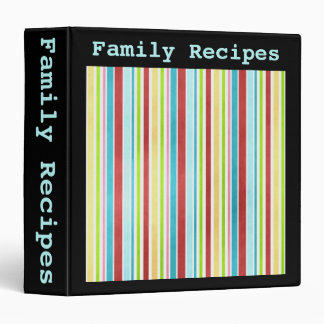 Stripes- 1 1/2" Recipe Binder