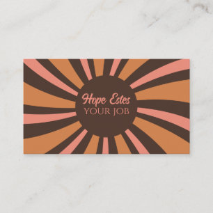 Stripes 70s Swirl Retro Colours  Business Card