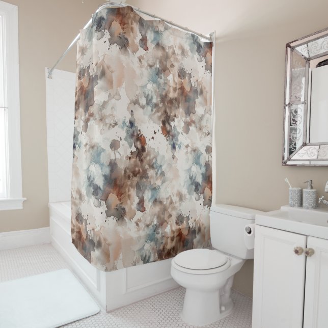 Stripes Abstract Blue Cream Brown   (In Situ)