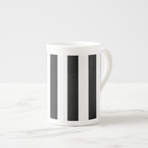 STRIPES adjustable Black Bone China Mug