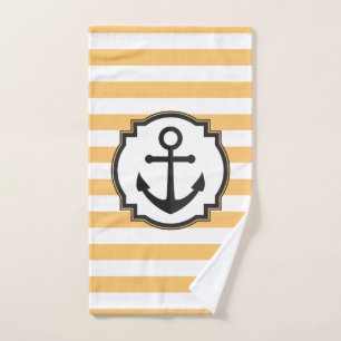Stripes & Anchor Bath Towel Set