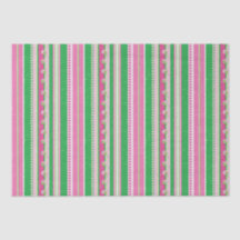 Stripes and Abstract Planets, Rose Pink and Green