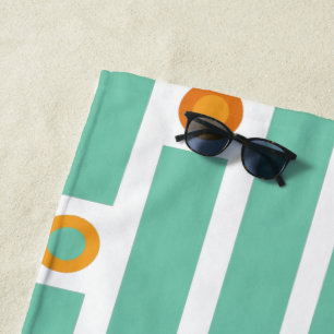Stripes and Circles Beach Towel