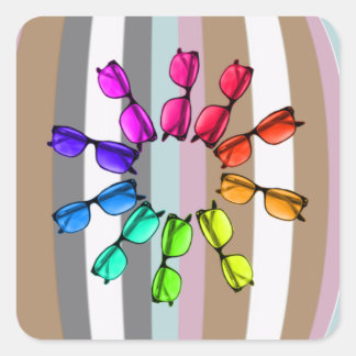 Stripes and Eye Glasses Sticker