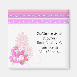 Stripes and Flowers - Inspirational Message Magnet