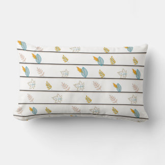 Stripes and Leaves Lumbar Pillow