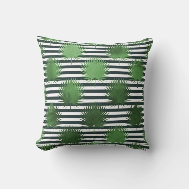 Stripes and leaves pillow (Front)