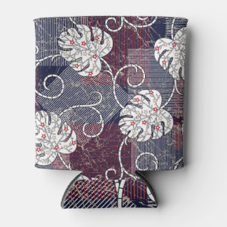 Stripes and leaves: traditional pattern. can cooler