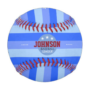 stripes and name personalized bat-and-ball baseball