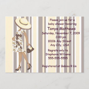 Stripes And Paisley Baby Shower Invitation (AA)