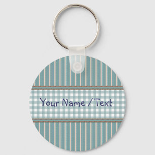 Stripes and plaid design keychain