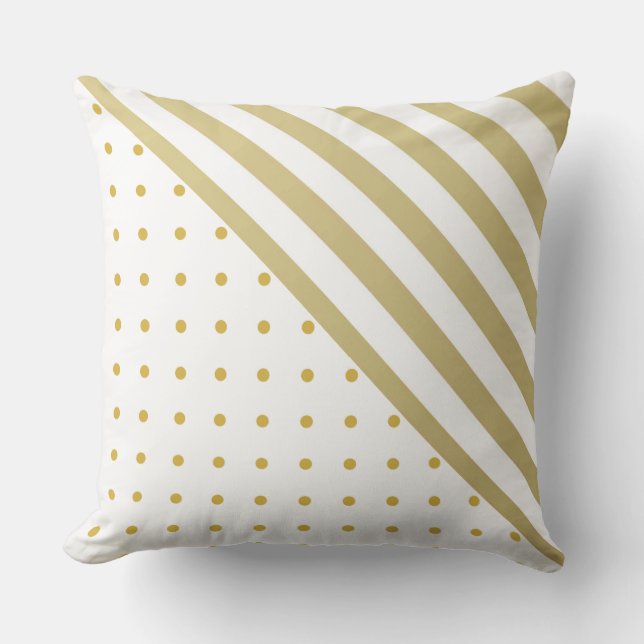 Stripes and Polka Dots Throw Pillow (Front)
