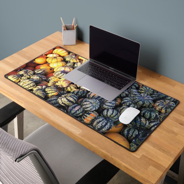 Stripes And Pumpkins  Desk Mat (Office 2)