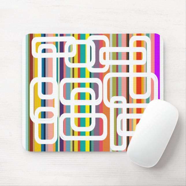 Stripes and Rectangles  Mouse Pad (With Mouse)