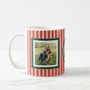 Stripes and Scallops Holiday Photo Mug