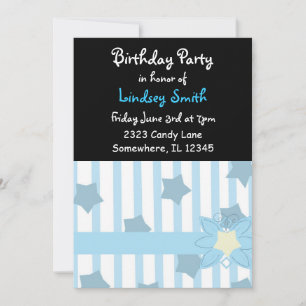 Stripes and Stars Anniversaire Invitation