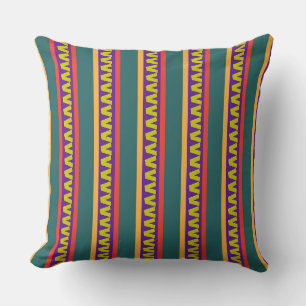 Stripes And Symbols Throw Pillow