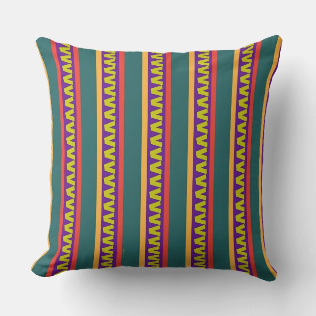 Stripes And Symbols Throw Pillow (Front)
