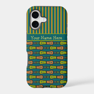 Stripes and Tribal Pattern on Teal iPhone 5 Case